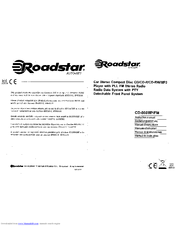 Roadstar CD-808MP/FM Instruction Manual