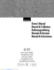 Rotel RC-972 Owner's Manual