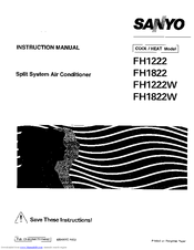 Sanyo FH1222W Instruction Manual