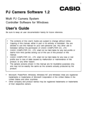 Casio PJ Camera Software 1.2 User Manual