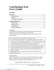 Casio Card Backup Tool User Manual