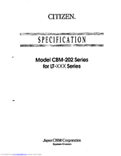 Citizen CBM-202 Series Specification