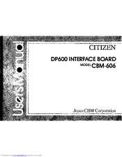 Citizen CBM-606 User Manual
