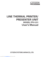 Citizen PPU-231 User Manual