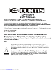 Curtis MPK8854UK User Manual