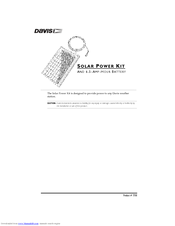 DAVIS Solar Power Kit Installation Manual