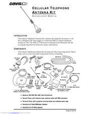 DAVIS CELLULAR TELEPHONE ANTENNA KIT Installation Manual