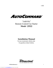 Directed Electronics AutoCommand 25522 Installation Manual