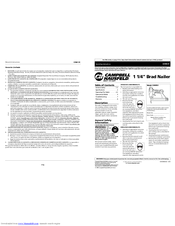 Campbell Hausfeld CHN101 Operating Instructions & Parts Manual
