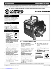 Campbell Hausfeld GN0800 Operating Instructions Manual