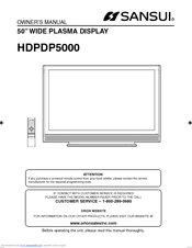 Sansui HDPDP5000 Owner's Manual