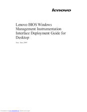Lenovo ThinkCentre M58 Deployment Manual