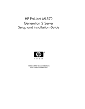 HP ML570 - ProLiant - G2 Setup And Installation Manual