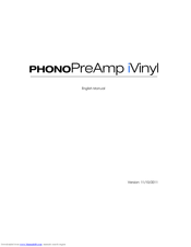 TerraTec Phono PreAmp iVinyl Manual