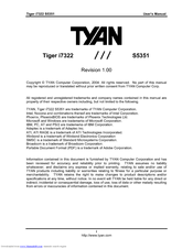 TYAN Tiger i7322 S5351 User Manual