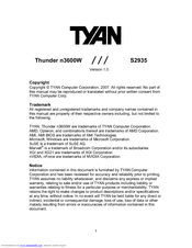 TYAN Thunder n3600W S2935 User Manual