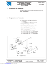Duerkopp Adler Tape Feeder Accessories Manual