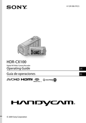 Sony HDR CX100 - Handycam Camcorder - 1080i Operating Manual