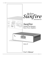 Sunfire cinema grand Series II User Manual