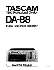 Tascam DA-88 Owner's Manual