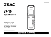 Teac VR-10 Owner's Manual