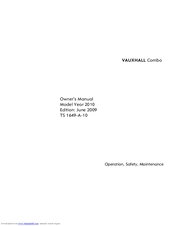 Vauxhall Combo 2010 Owner's Manual