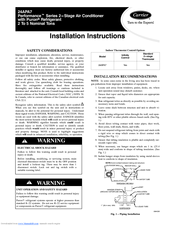 Carrier 24APA7 Performance Installation Instructions Manual