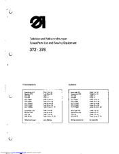 DURKOPP ADLER 372 Spare Parts