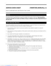 Frigidaire Oven Service Data Sheet