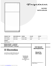 Frigidaire FRT17A2A Factory Parts Catalog