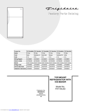 Frigidaire FRT18IL6D Factory Parts Catalog