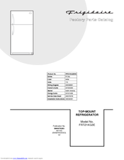 Frigidaire FRT21KG3E Factory Parts Catalog