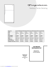 Frigidaire FRT21P6CSB7 Factory Parts Catalog
