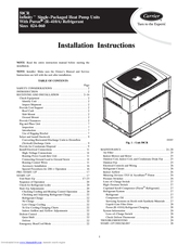 Carrier Infinity 50CR Series Installation Instructions Manual