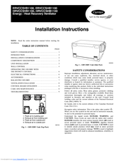 Carrier HRVCCSVB1100 Installation Instructions Manual