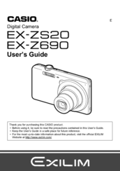 Casio EXILIM EX-ZS20 User Manual