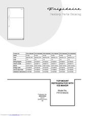 Frigidaire FRT21BSDSK5 Factory Parts Catalog