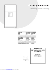 Frigidaire FRT21BW8D Factory Parts Catalog