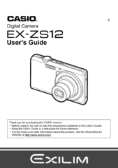 Casio Exilim EX-ZS12 User Manual
