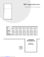 Frigidaire FRT21P6CSK5 Factory Parts Catalog