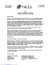 Niles SPK-1 Operating Instructions