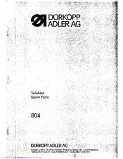 DURKOPP ADLER 804 Spare Parts