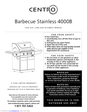 Centro Barbecue Stainless 4000B Safe Use, Care And Assembly Manual