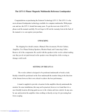 Eminent LFT-11 Owner's Manual