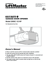 Chamberlain 2565C 1/2 HP Owner's Manual