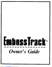 Gerber EmbossTrack series Owner's Manual