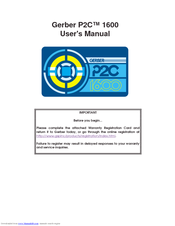 Gerber P2C 1600 User Manual