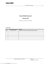 Halcro RS232 Specification