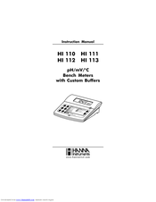 Hanna Instruments HI 113 Instruction Manual