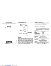 Hanna Instruments HI 8010 Instruction Manual